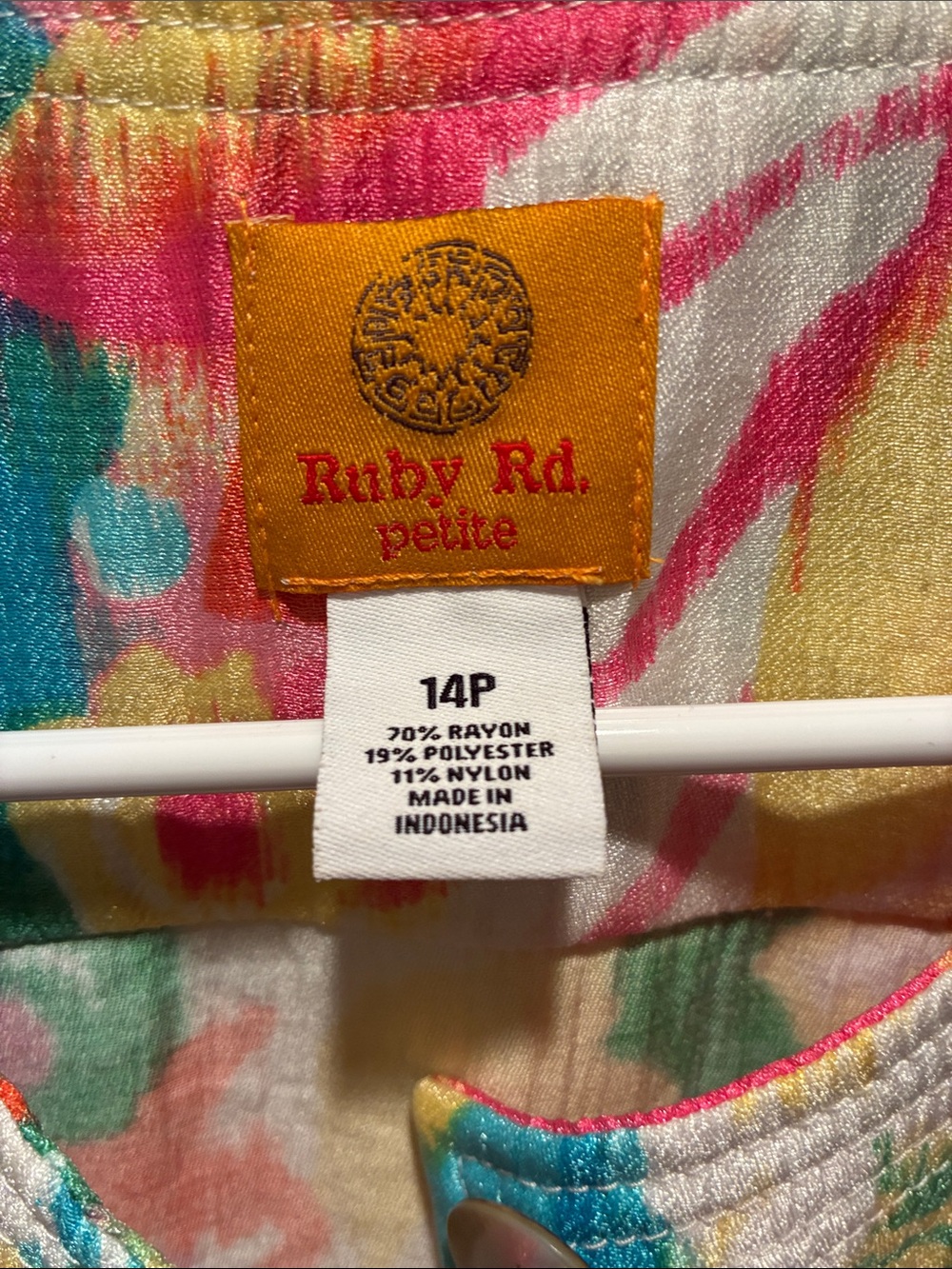 Ruby Rd. Multicolor Floral Button-Front Jean Jacket - Picture 2 of 10